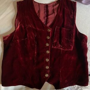 Vintage unbranded red velvet vest